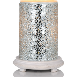 Silver Crackle Simmering Light with Antique White Base