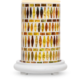 Hunter Green Mosaic Simmering Light with Antique White Base