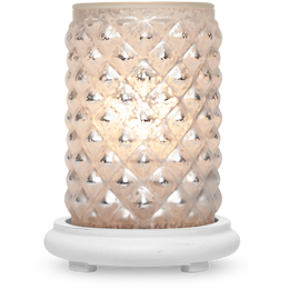 Iced White Diamond Simmering Light with Antique White Base