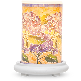 Blooming Hydrangea Simmering Light with Antique White Base