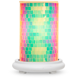 Rainbow Iridescent Simmering Light with Antique White Base