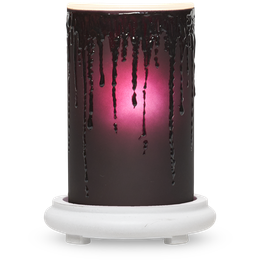 Black Drip Candle Simmering Light with Antique White Base