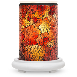 Autumn Ombre Crackle Simmering Light with Antique White Base
