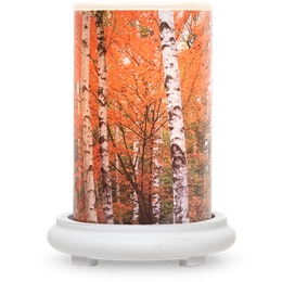 Autumn Forest Simmering Light with Antique White Base