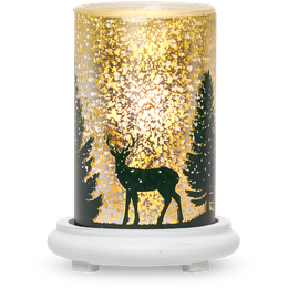 Aspen Deer Simmering Light with Antique White Base