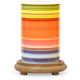 Fiesta Stripes Simmering Light with Wood Grain Base