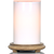Glossy White Simmering Light with Wood Grain Base