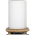 Glossy White Simmering Light with Wood Grain Base