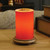 Glossy Burnt Orange Simmering Light with Wood Grain Base
