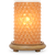 Beige Beaded Simmering Light with Wood Grain Base