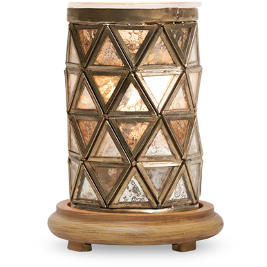Golden Mirage Simmering Light with Wood Grain Base - Pink Zebra Home