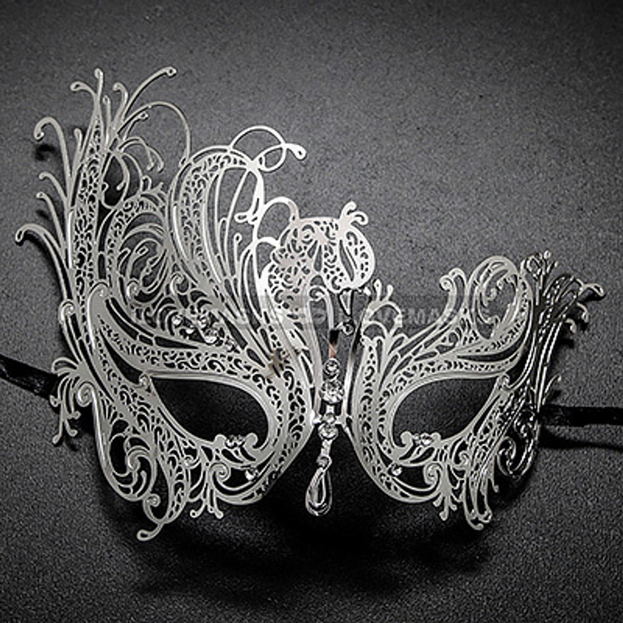 Bauta Full Face White Venetian Party Mask Masquerade - Silver