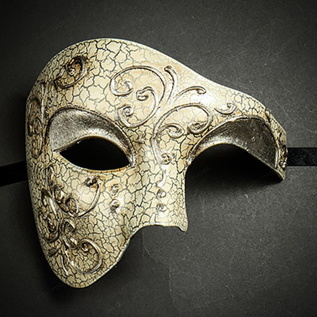 Phantom of the Opera Half Face Masquerade Mask - Gold