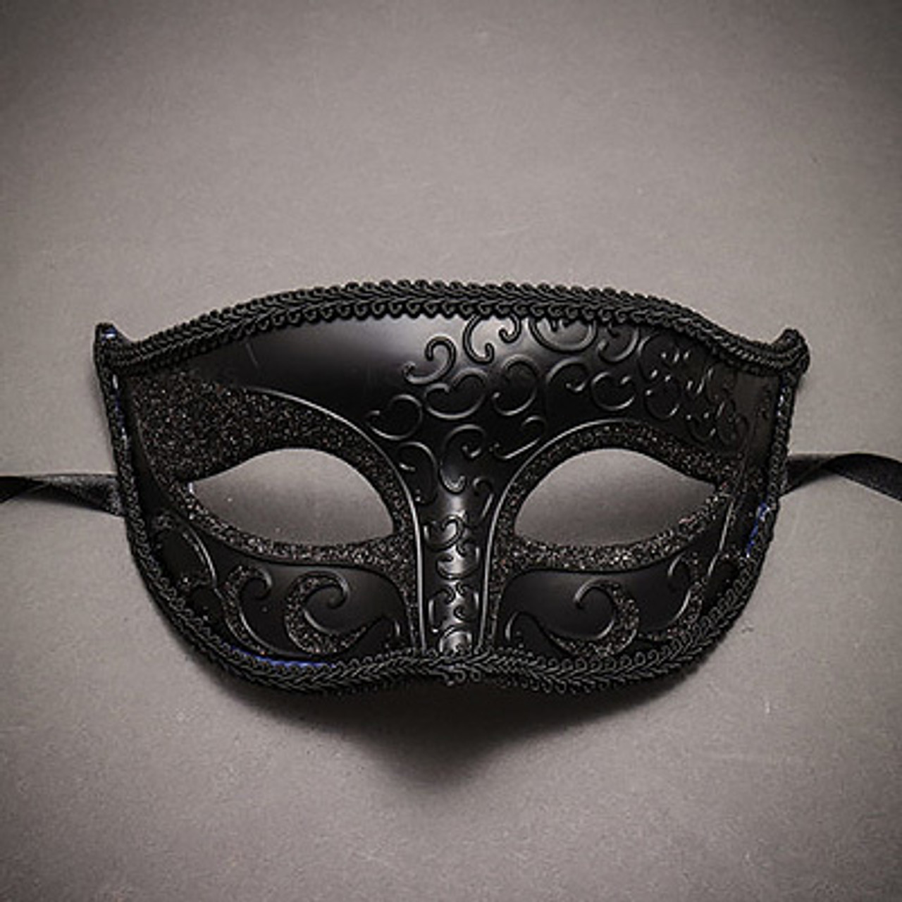 Warrior Roman Greek Sun Venetian Masquerade Cracked Mask - Black Blue