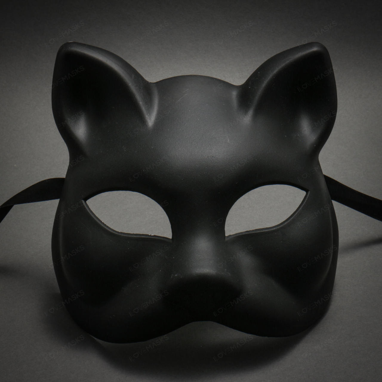 Venetian Gatto Cat Masquerade Mask - Black