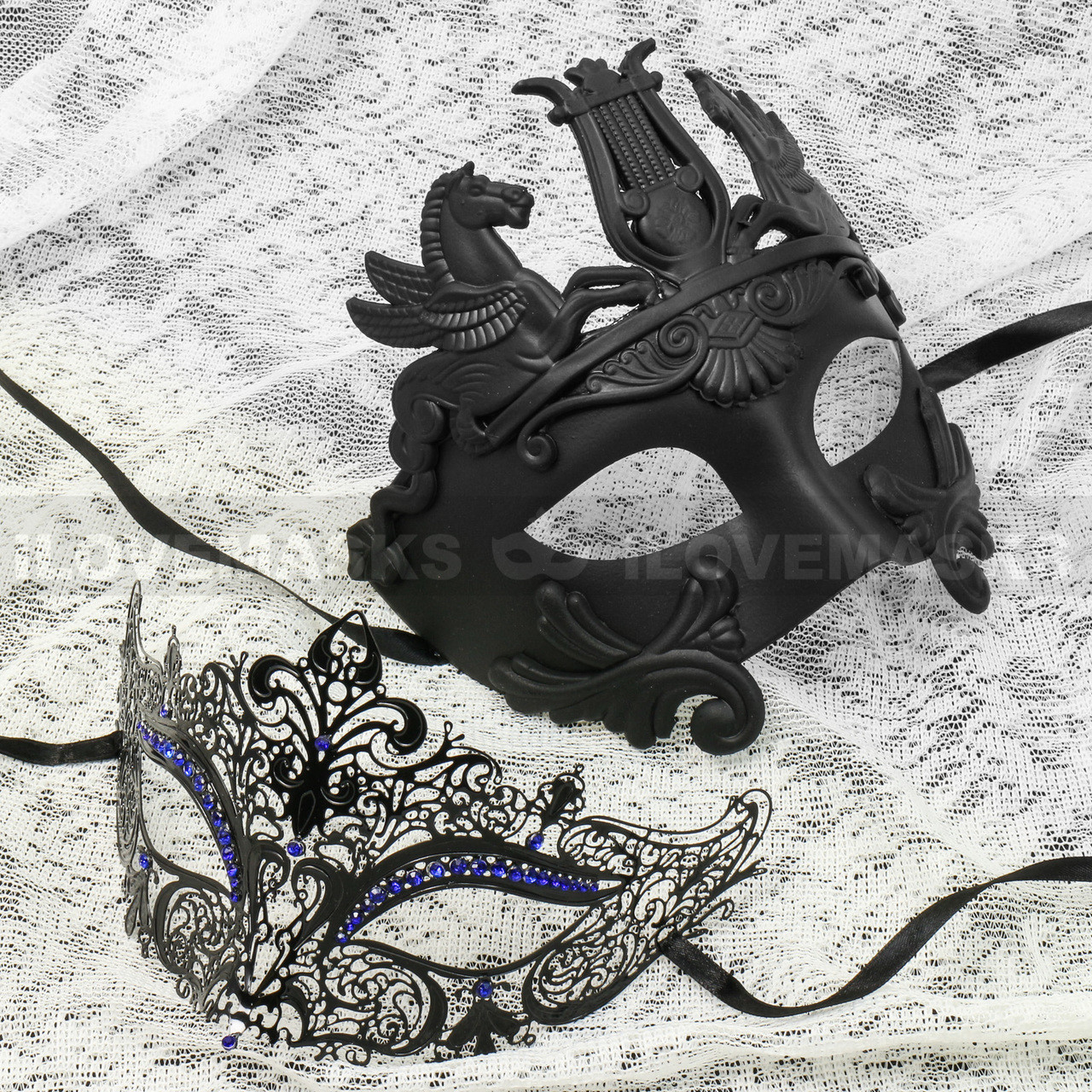 blue and black masquerade masks for men