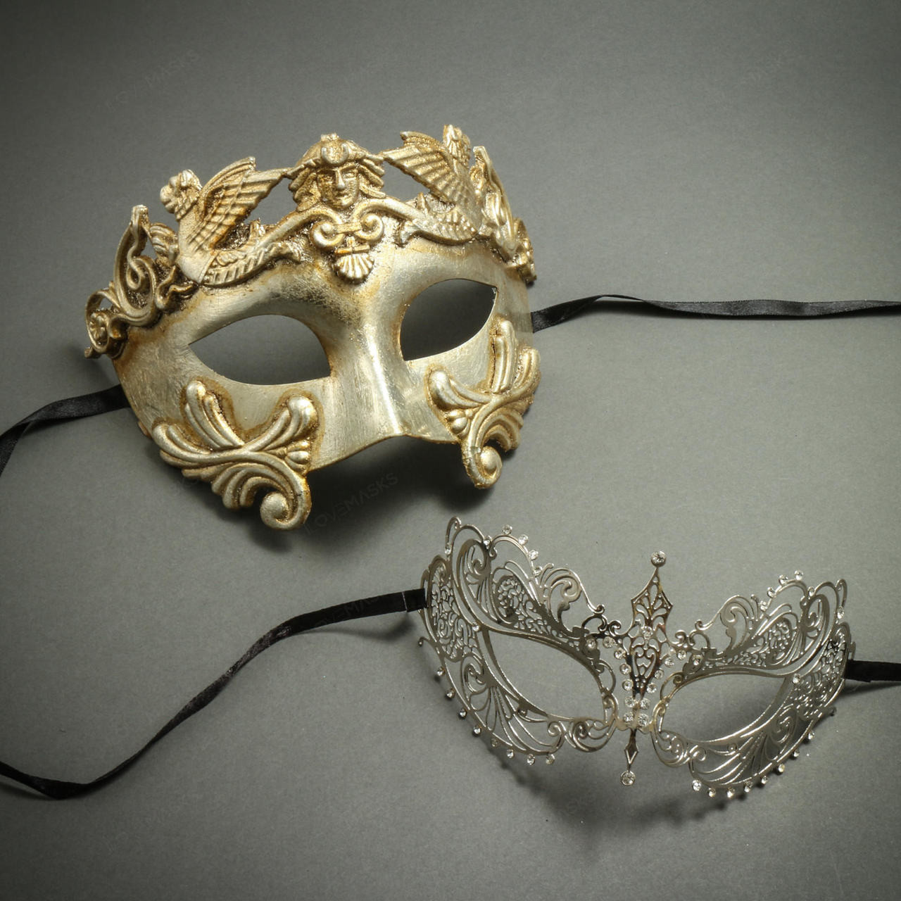 Black Filigree Metal Venetian Party Masquerade Mask No.2 Express Post