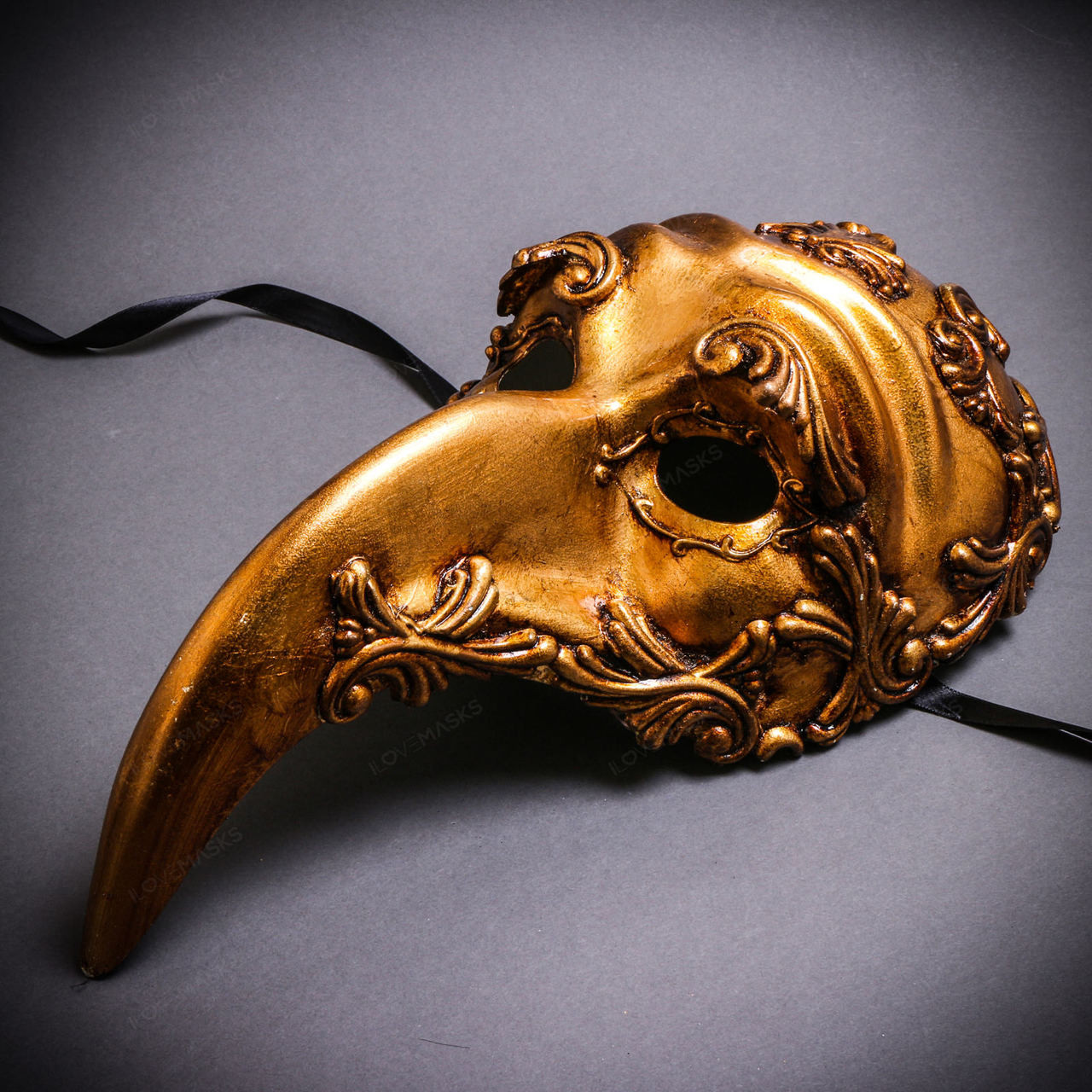 Venetian Style Plague Doctor Zanni Curved Long Nose Masquerade