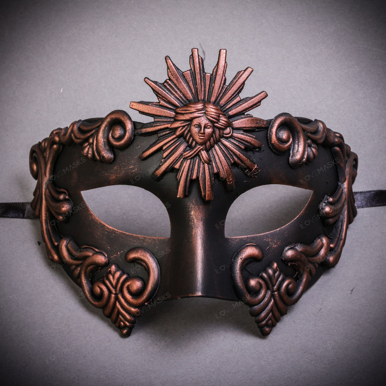 Venetian Decorative Full Face Mask Black Gold Metallic Glitter