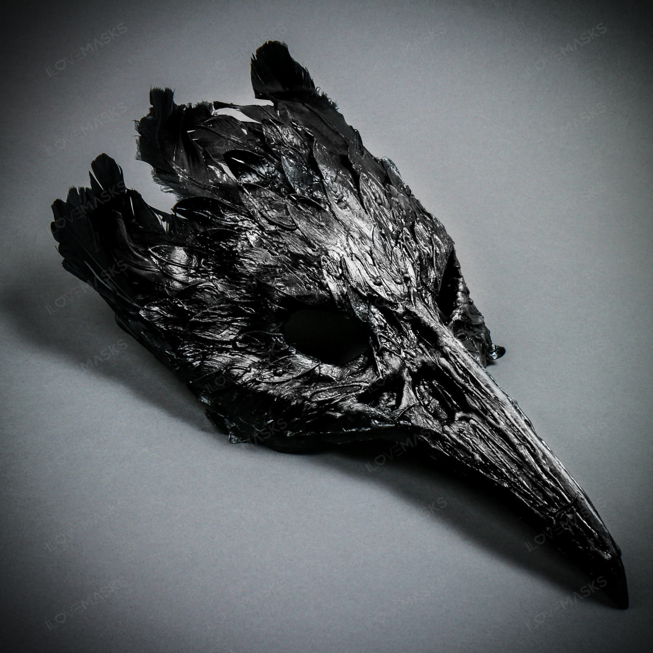 Raven Skull Bird Nose Halloween Animal Party Top Black Feather ...