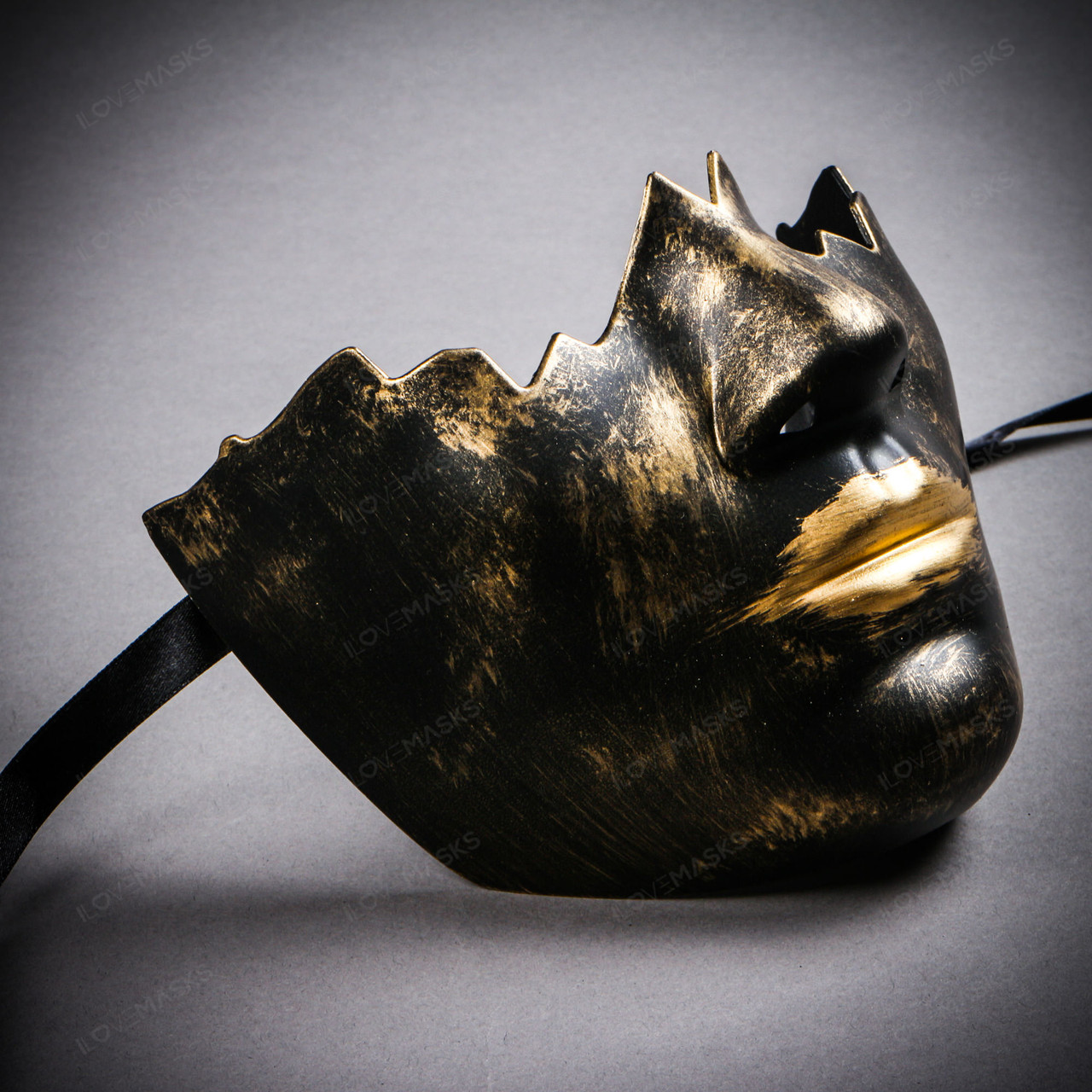 Black Gold Lower Half Face Dance Costume Masks Masquerade Men