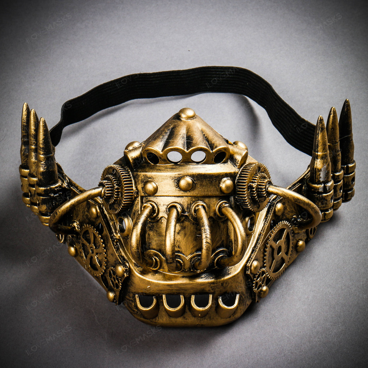 Silver Steampunk Mask with Fake Bullets