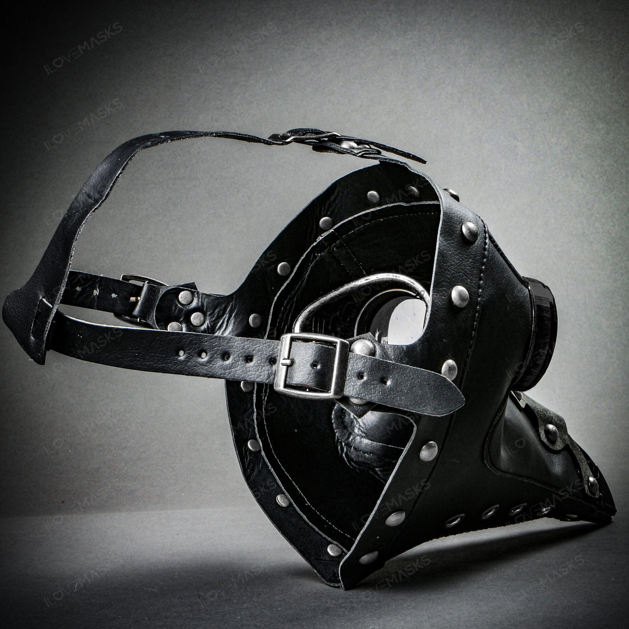 Steampunk Plague Doctor with Goggle Short Bird Beak Mask - ull Black ...