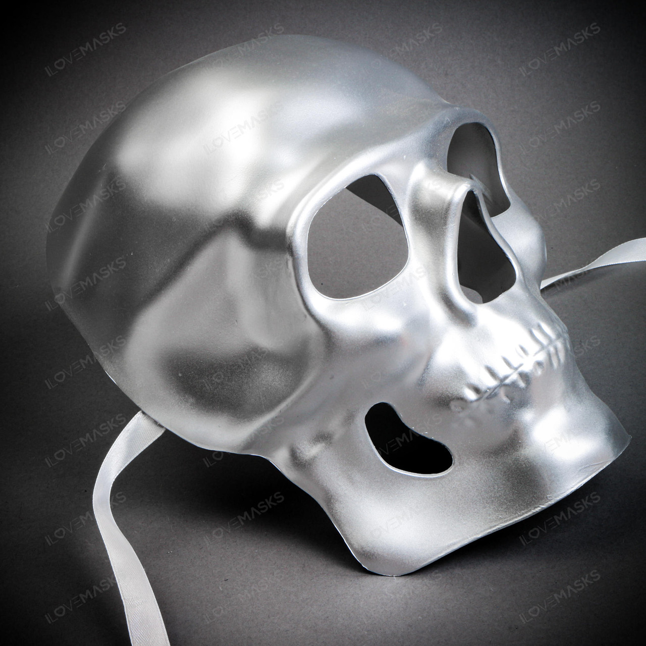 Halloween Skull Mask Skeleton Full Face Masquerade Day of the Dead Silver