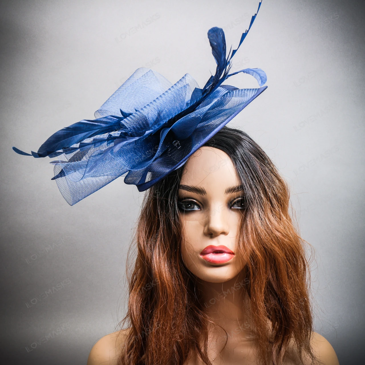 FASCINATOR  Feather and ribbon / Hair Accessory Rose Gold and Ivory Kentucky Derby Hat Clip | Wedding Hair  main image 3