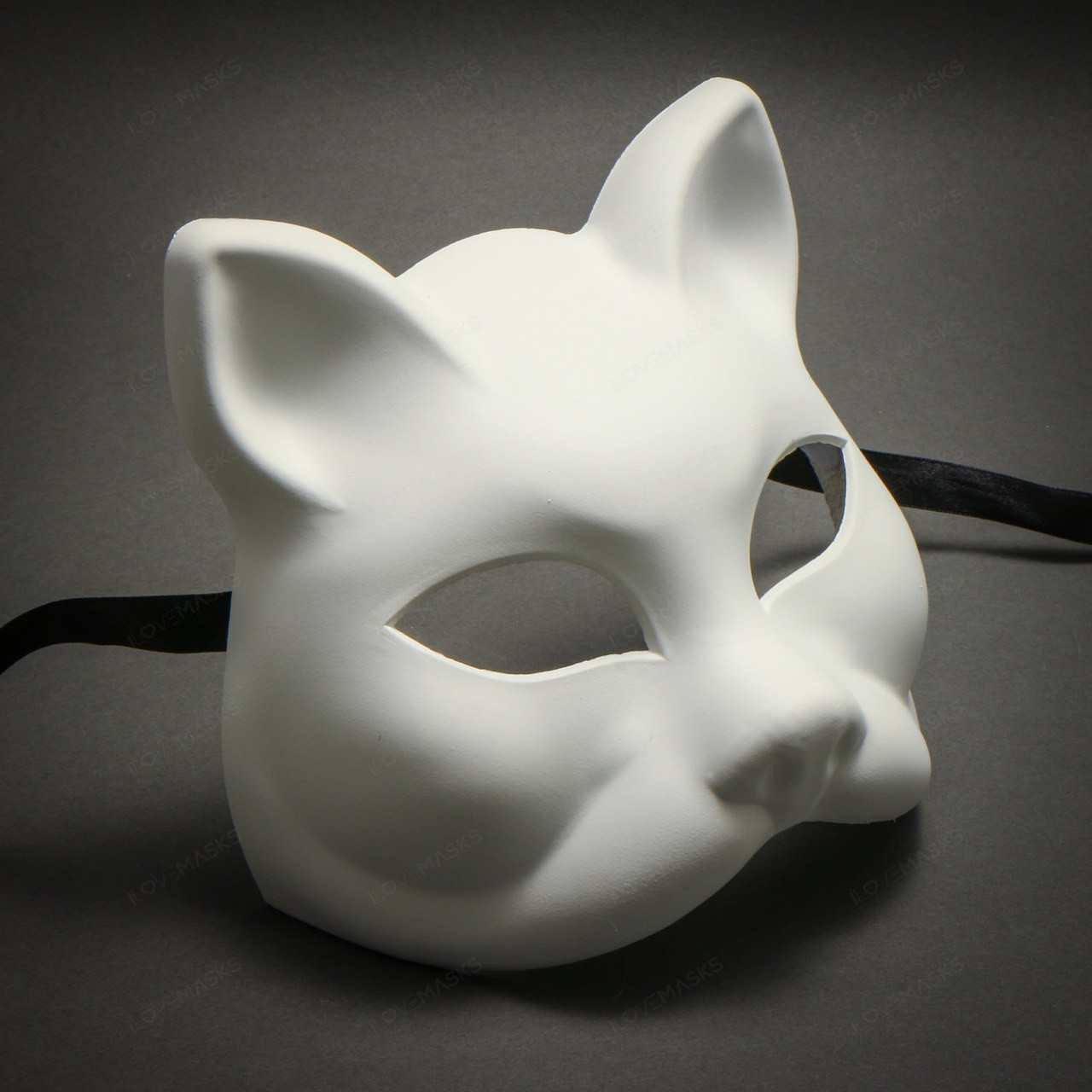 Unpainted White Plain Arts and Crafts Cat Venetian Masquerade Version ...