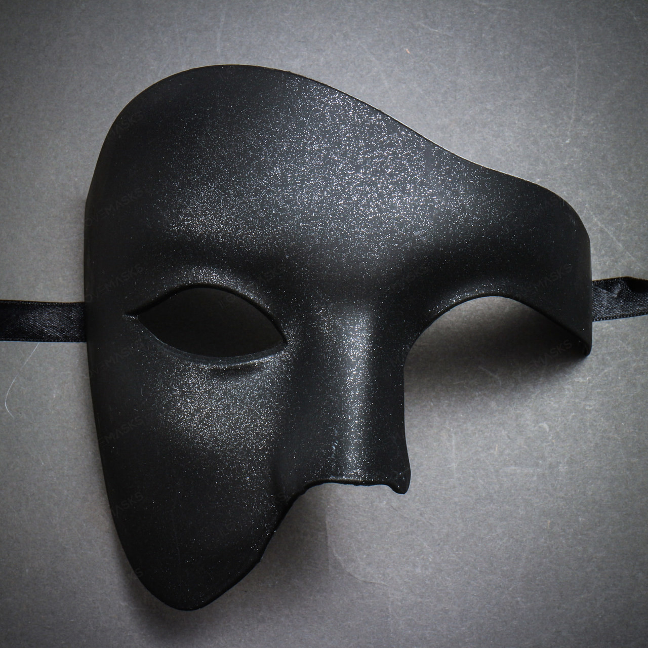 Phantom Venetian Masquerade Half Face Party Mask - Black