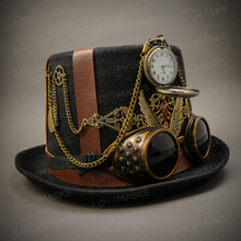 Steampunk Burning Man Top Hat - Black ( Right )