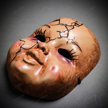 Halloween Scary Horns Devil Full Face Costume Mask - Evil Baby