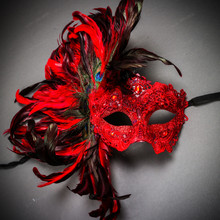 Luxury Traditional Venice Women Carnival Masquerade Venetian Mask - Red