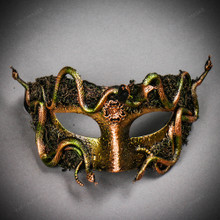 Venetian Phantom Woodland Medusa Snake Masquerade Eye Mask - Gold