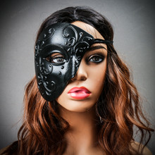 Phantom of Opera Venetian Design Masquerade Party Mask - Black