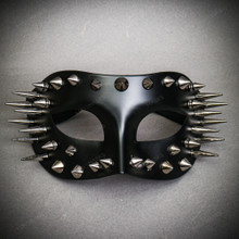 Black Spike Studded Masquerade Mask Punk Rock Costume Eye Mask