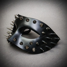 Black Spike Studded Masquerade Mask Punk Rock Costume Eye Mask
