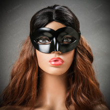 Classic Venetian Colombina Masquerade Eye Mask - Black