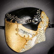 Black & Gold Venetian Bauta Mask & Black & Gold Venetian Eye Mask Couple Mask Set