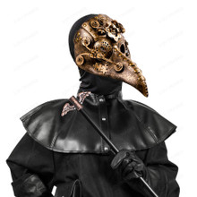Copper & Black Steampunk Masquerade Plague Doctor Cosplay Outfit Set