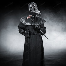 Masquerade Mask & Black & Silver Steampunk Skull Mask Couple Mask Set