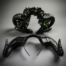 Silver Lace Flower & Copper Skull Couples Masquerade Mask