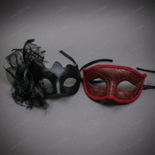 Venetian Lace and Scroll Masquerade Mask - Gold Silver