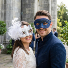 Venetian Feather and Glitter Masquerade Masks
