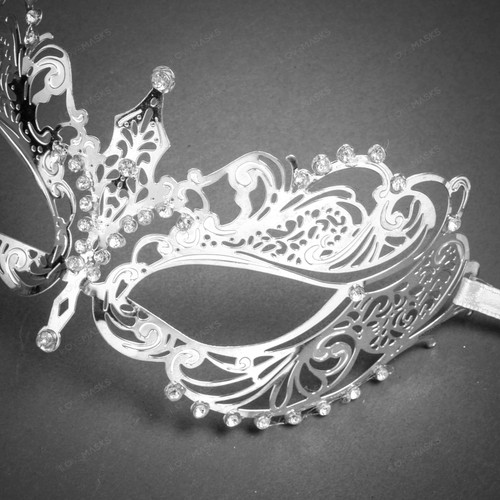 Charming Princess Laser Cut Venetian Masquerade Prom Dance Party Mask Silver 