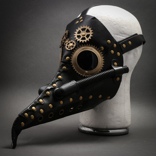 Steampunk Plague Doctor Long Nose Halloween Adult Masquerade Mask Cosplay  Pantalone Bird Metallic Gold