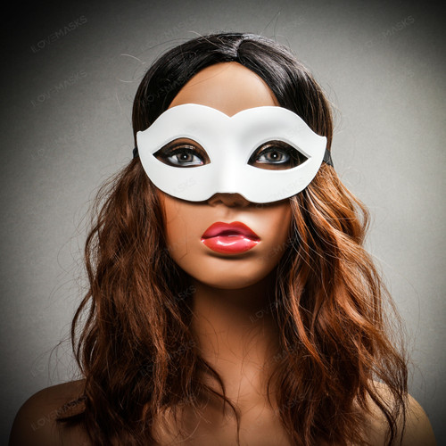 Venetian Colombina Masquerade Eye Mask - White