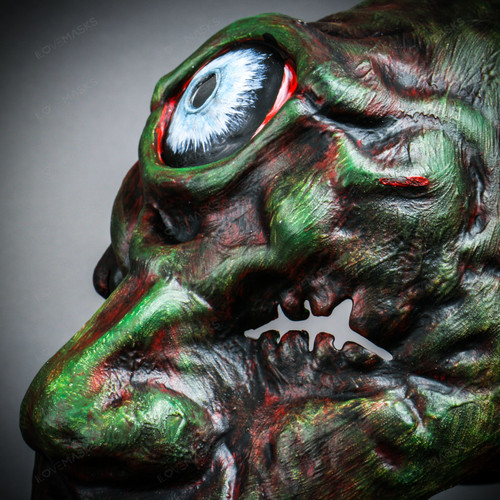 Dark Green One-Eyed Monster Cyclops Mask Halloween Masquerade