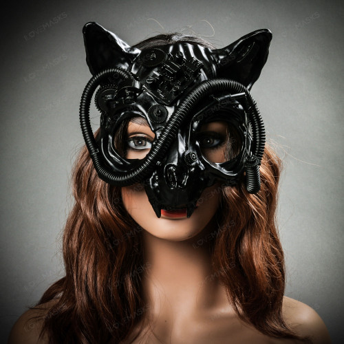 Cat Woman Masquerade Mask, Cat Mask, Steampunk, Steampunk Masquerade Mask,  Masquerade Mask, Steampunk Accessories 